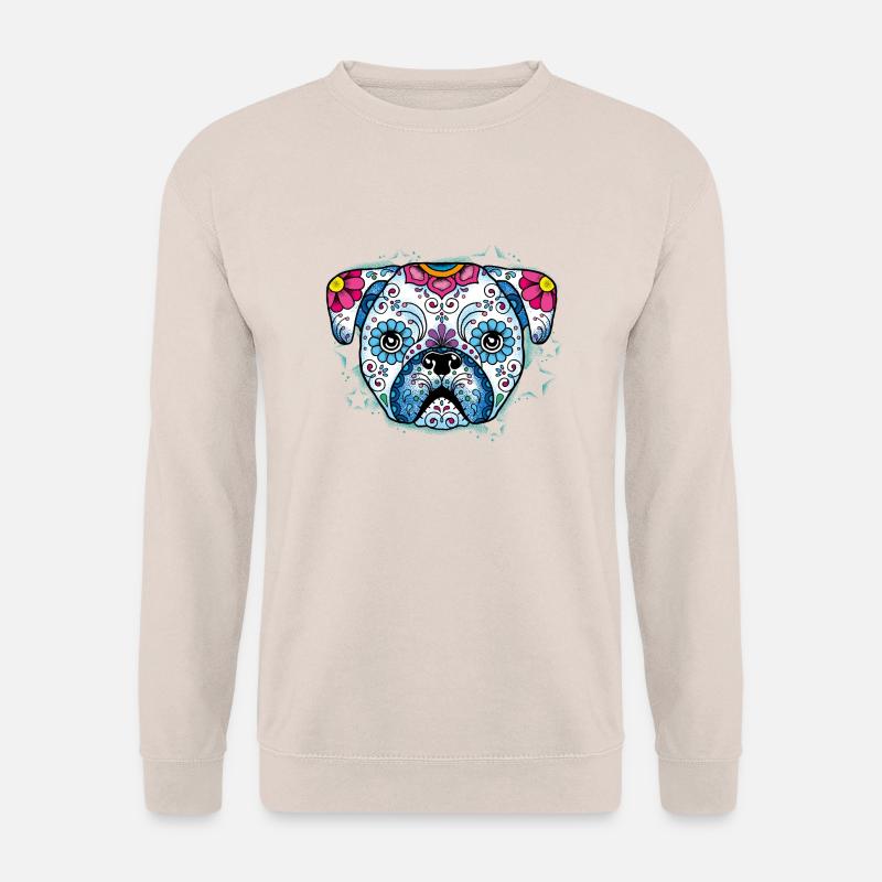 Puppy Sugar Skull - Unisex Pullover - Sand