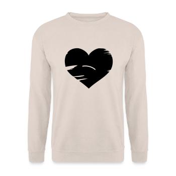 I love Brasil - Brazil flag heart - Unisex Sweatshirt - sand - Front - Alina (178cm) & Michal (187cm)