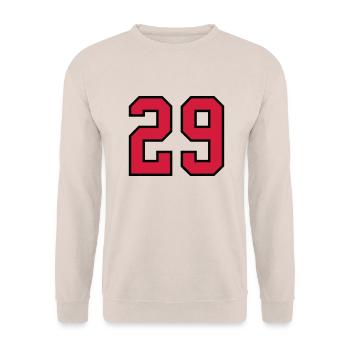 29 sports jersey football number new - Unisex Pullover - Sand - Vorne - Alina (178cm) & Michal (187cm)