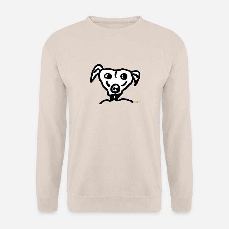 Hundekopf Zeichnung SW - Unisex Pullover - Sand