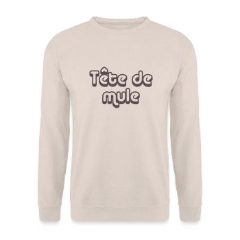 tete_de_mule - Sweat-shirt Unisexe - sable - Devant - Alina (178cm) & Michal (187cm)
