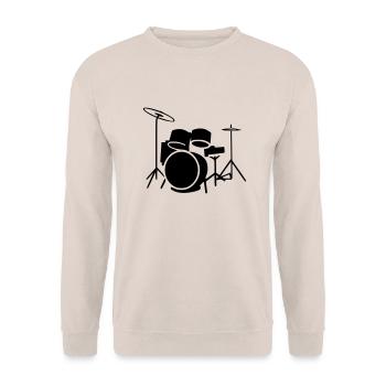 schlagzeug - Unisex Pullover - Sand - Vorne - Alina (178cm) & Michal (187cm)