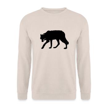 wolf_2 - Unisex Pullover - Sand - Vorne - Alina (178cm) & Michal (187cm)