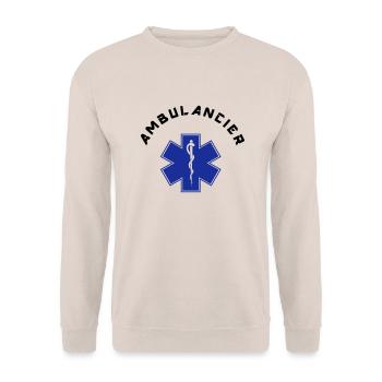 ambulancier logo 3 - Unisex Pullover - Sand - Vorne - Alina (178cm) & Michal (187cm)
