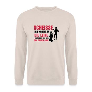 SCHEISSE ICH KOMM AN DIE - Unisex Pullover - Sand - Vorne - Alina (178cm) & Michal (187cm)