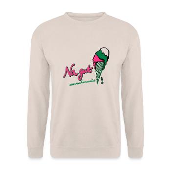 3 scoops of ice cream? Well, exceptionally. by - Unisex Sweatshirt - sand - Front - Alina (178cm) & Michal (187cm)