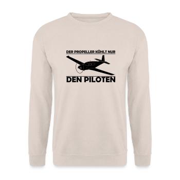 Mooney Motorflugzeug Geschenk - Unisex Pullover - Sand - Vorne - Alina (178cm) & Michal (187cm)