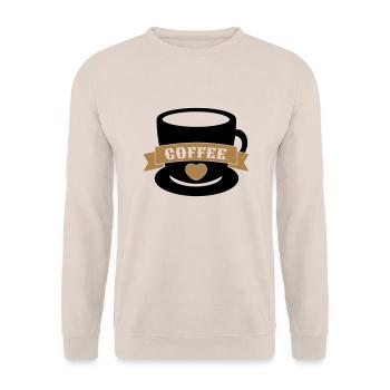 Kaffee - Unisex Pullover - Sand - Vorne - Alina (178cm) & Michal (187cm)