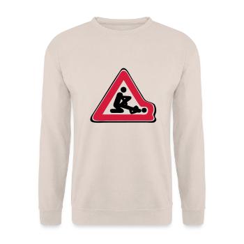panneau routier deforme position amour - Sweat-shirt Unisexe - sable - Devant - Alina (178cm) & Michal (187cm)