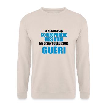 je ne suis plus schizophrène mes voix me disent - Sweat-shirt Unisexe - sable - Devant - Alina (178cm) & Michal (187cm)