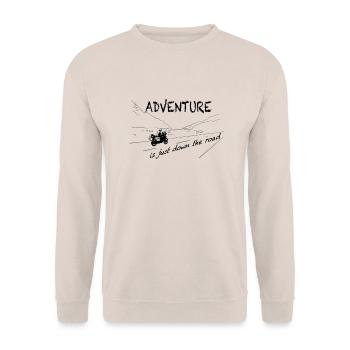 ADVENTURE is just down the road - Unisex Pullover - Sand - Vorne - Alina (178cm) & Michal (187cm)