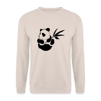 Baby Panda - Unisex Pullover - Sand - Vorne - Alina (178cm) & Michal (187cm)