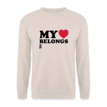 My heart belongs to - Unisex Sweatshirt - sand - Front - Alina (178cm) & Michal (187cm)