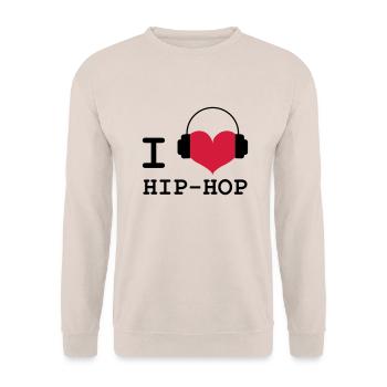 I Love Hip-Hop - Unisex Sweatshirt - sand - Front - Alina (178cm) & Michal (187cm)