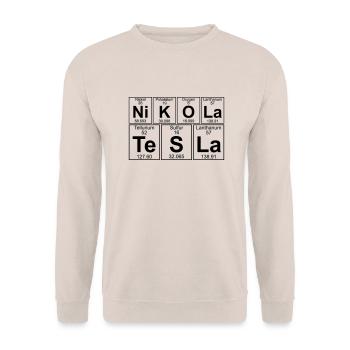 Ni-K-O-La Te-S-La (nikola_tesla) - Full - Unisex Pullover - Sand - Vorne - Alina (178cm) & Michal (187cm)
