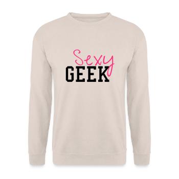 Sexy Geek - Unisex Pullover - Sand - Vorne - Alina (178cm) & Michal (187cm)
