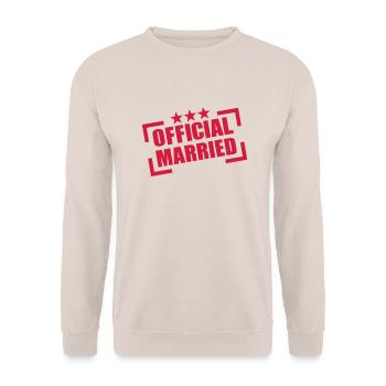Official Married - Unisex Sweatshirt - sand - Front - Alina (178cm) & Michal (187cm)