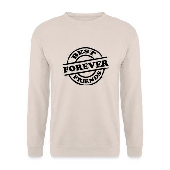 Best Friends Forever Stempel - Unisex Sweatshirt - sand - Front - Alina (178cm) & Michal (187cm)