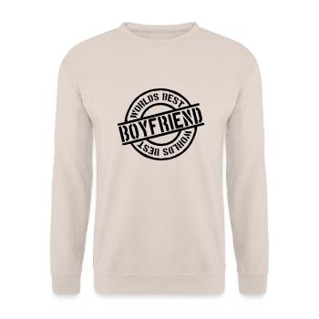 Stempel Worlds best Boyfriend - Unisex Sweatshirt - sand - Front - Alina (178cm) & Michal (187cm)
