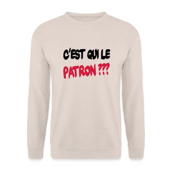 C'est qui le patron ? - Sweat-shirt Unisexe - sable - Devant - Alina (178cm) & Michal (187cm)