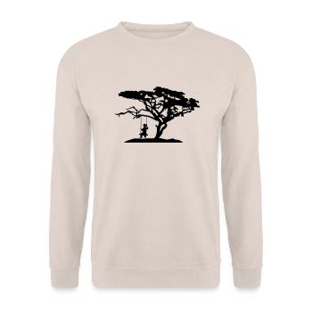silhouette tree africa savanna lonely sad long - Unisex Sweatshirt - sand - Front - Alina (178cm) & Michal (187cm)