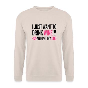 Wine - Unisex Pullover - Sand - Vorne - Alina (178cm) & Michal (187cm)