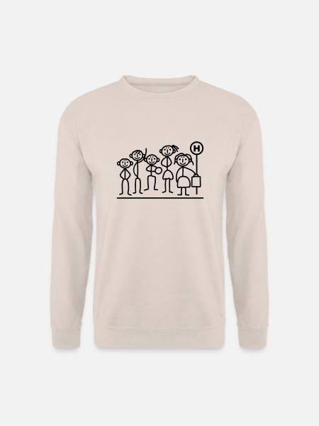 Menschen Bushaltestelle - Unisex Pullover - Sand