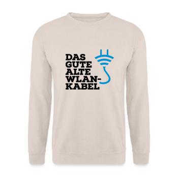 WLAN Kabel Computer Shirt - Unisex Pullover - Sand - Vorne - Alina (178cm) & Michal (187cm)