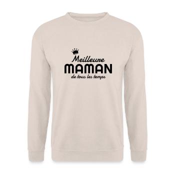 Mum / Mom / Baby / Mummy / Mother's day / Birth - Unisex Sweatshirt - sand - Front - Alina (178cm) & Michal (187cm)