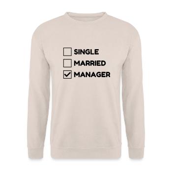 Manager Boss Chef Patron Work Job Society - Unisex Sweatshirt - sand - Front - Alina (178cm) & Michal (187cm)
