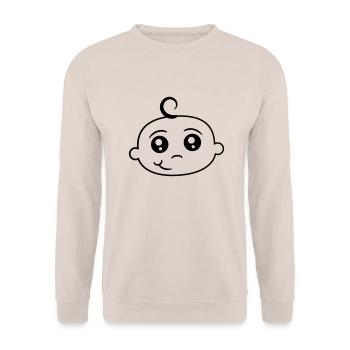 tête visage heureux courir mignon couche mignon en - Sweat-shirt Unisexe - sable - Devant - Alina (178cm) & Michal (187cm)