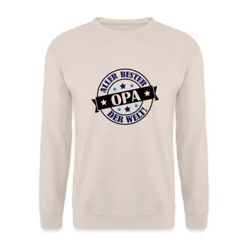 allerbester_opa_002 - Unisex Pullover - Sand - Vorne - Alina (178cm) & Michal (187cm)