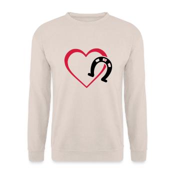 Symbole - Hufe Herz - Unisex Pullover - Sand - Vorne - Alina (178cm) & Michal (187cm)