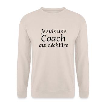 Coach Coaching Trainer Sport Entraineur Team - Unisex Sweatshirt - sand - Front - Alina (178cm) & Michal (187cm)