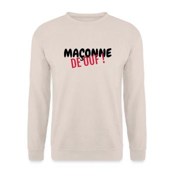 Maurer / Mauerwerk / Bau / Hersteller - Unisex Pullover - Sand - Vorne - Alina (178cm) & Michal (187cm)