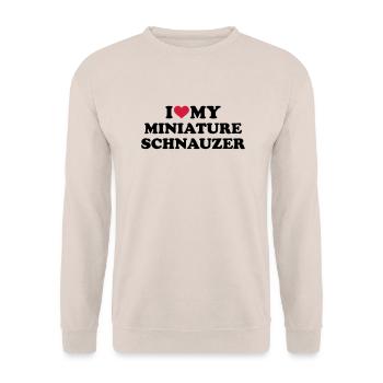 Zwergschnauzer - Unisex Pullover - Sand - Vorne - Alina (178cm) & Michal (187cm)