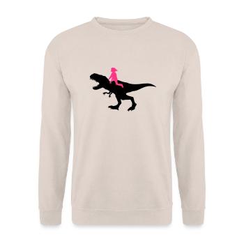 rider girl woman female rider riding silhouette bl - Unisex Sweatshirt - sand - Front - Alina (178cm) & Michal (187cm)