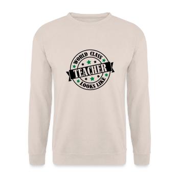 world_class_teacher_2 - Sweat-shirt Unisexe - sable - Devant - Alina (178cm) & Michal (187cm)