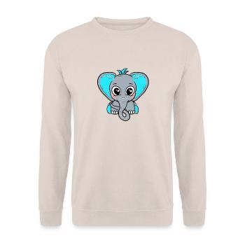Bébé éléphant garçon bleu - Sweat-shirt Unisexe - sable - Devant - Alina (178cm) & Michal (187cm)