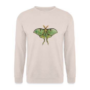 Luna Moth Nächtliche Magie - Unisex Pullover - Sand - Vorne - Alina (178cm) & Michal (187cm)