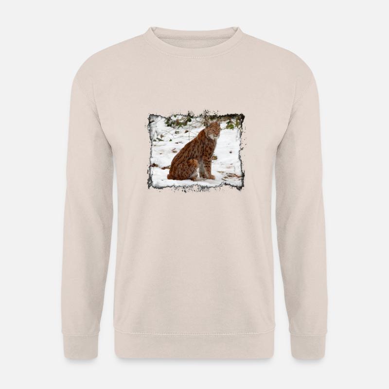 Wildnis Raubkatze Luchs im Schnee - Unisex Pullover - Sand