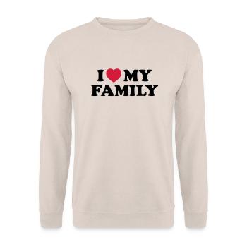 I love my family - Unisex Pullover - Sand - Vorne - Alina (178cm) & Michal (187cm)