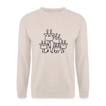 Cute giraffe family 3 children mom dad giraffe - Unisex Sweatshirt - sand - Front - Alina (178cm) & Michal (187cm)
