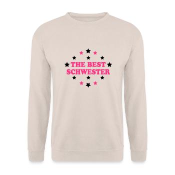 The best schwester - Unisex Sweatshirt - sand - Front - Alina (178cm) & Michal (187cm)