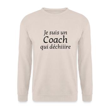Coach Coaching Trainer Sport Entraineur Team - Unisex Sweatshirt - sand - Front - Alina (178cm) & Michal (187cm)