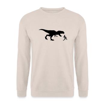 fuir course courir course silhouette contour noir - Sweat-shirt Unisexe - sable - Devant - Alina (178cm) & Michal (187cm)