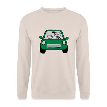 Papa Enfant Voiture - Sweat-shirt Unisexe - sable - Devant - Alina (178cm) & Michal (187cm)