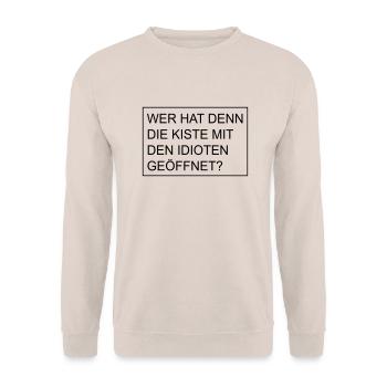 Kiste mit Idioten - Unisex Pullover - Sand - Vorne - Alina (178cm) & Michal (187cm)