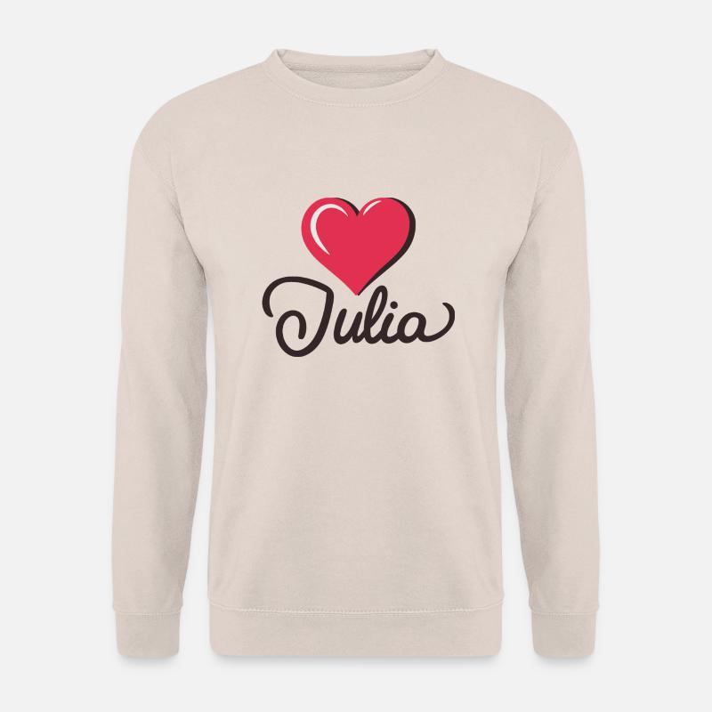 Personalisierte Liebe – Herz mit Name Julia - Unisex Pullover - Sand
