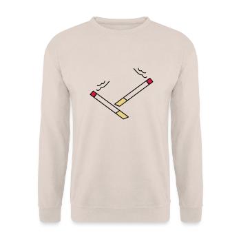 zigarette5 - Unisex Pullover - Sand - Vorne - Alina (178cm) & Michal (187cm)